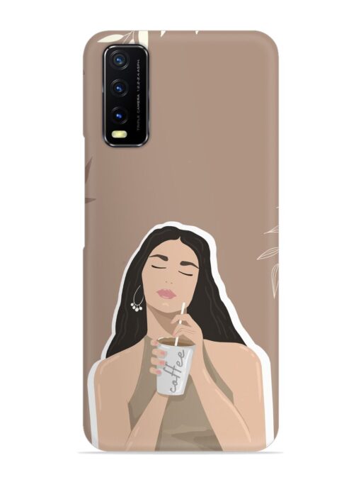 Girl With Coffee Snap Case for Vivo Y20A Zapvi