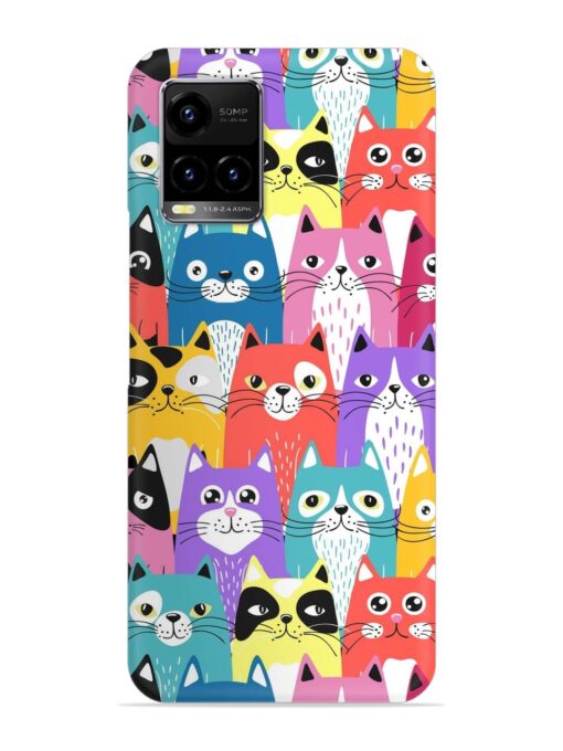 Funny Cartoon Cats Snap Case for Vivo Y21 Zapvi