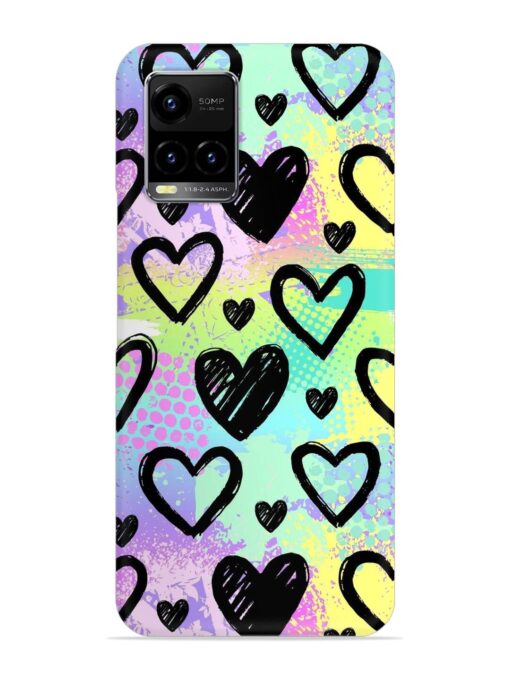 Bright Pattern Hearts Snap Case for Vivo Y21