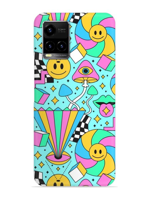 Trippy Rainbow 60S Snap Case for Vivo Y21 Zapvi