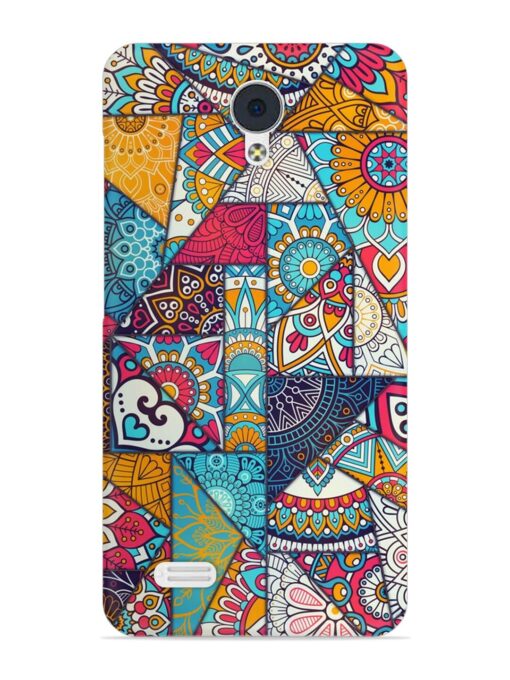 Patchwork Pattern Vintage Snap Case for Vivo Y21L