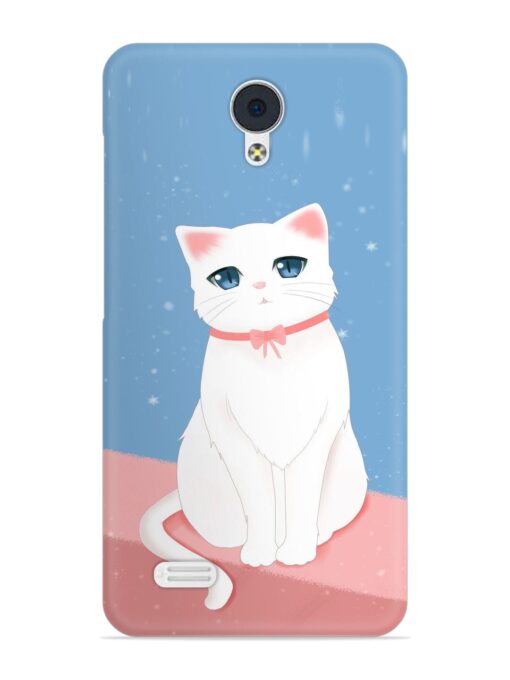 Cute White Cat Snap Case for Vivo Y21L