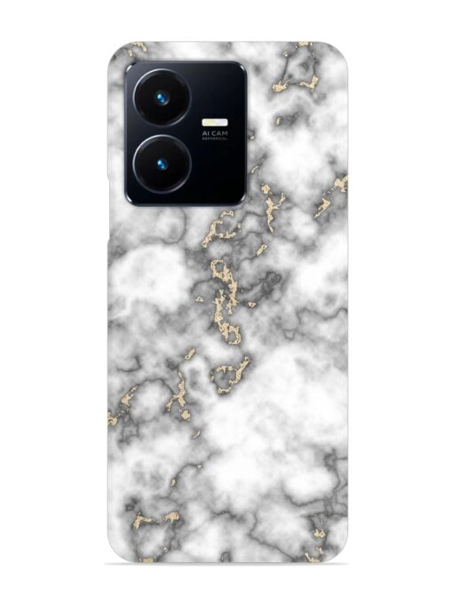 Gray And Gold Marble Snap Case for Vivo Y22 Zapvi