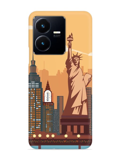 New York Statue Of Liberty Architectural Scenery Snap Case for Vivo Y22 Zapvi