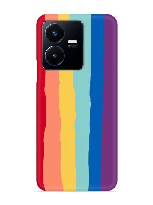 Rainbow Genuine Liquid Snap Case for Vivo Y22 Zapvi