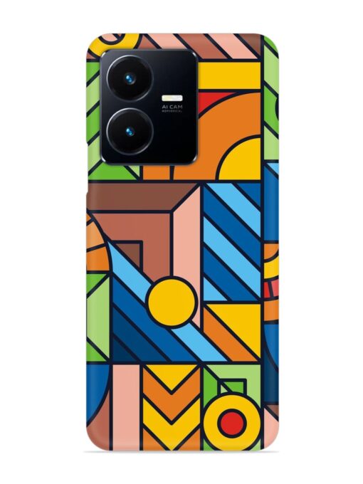 Colorful Geometric Snap Case for Vivo Y22 Zapvi