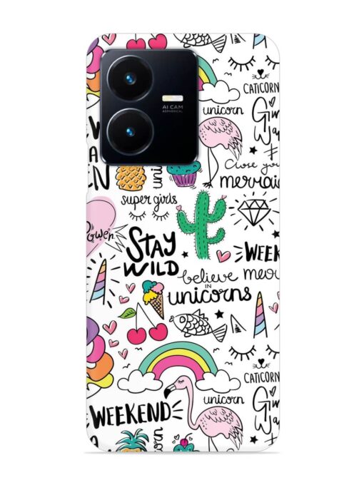 Unicorn Ice Cream Snap Case for Vivo Y22 Zapvi