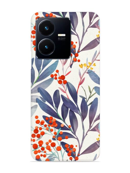 Seamless Floral Pattern Snap Case for Vivo Y22 Zapvi