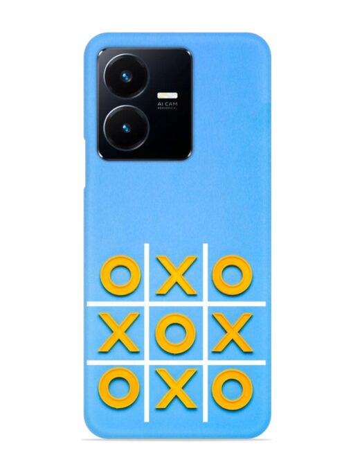 Yellow Plastic Crosses Snap Case for Vivo Y22 Zapvi