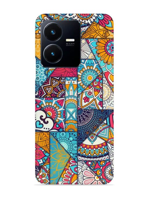 Patchwork Pattern Vintage Snap Case for Vivo Y22 Zapvi