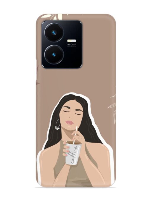 Girl With Coffee Snap Case for Vivo Y22 Zapvi