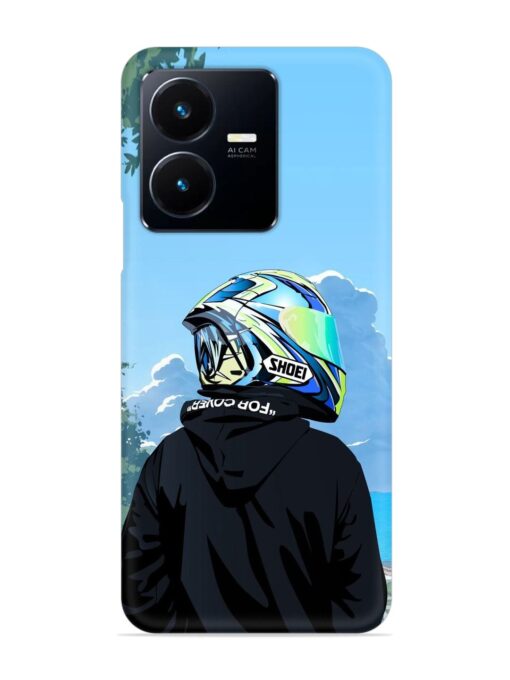 Rider With Helmet Snap Case for Vivo Y22 Zapvi