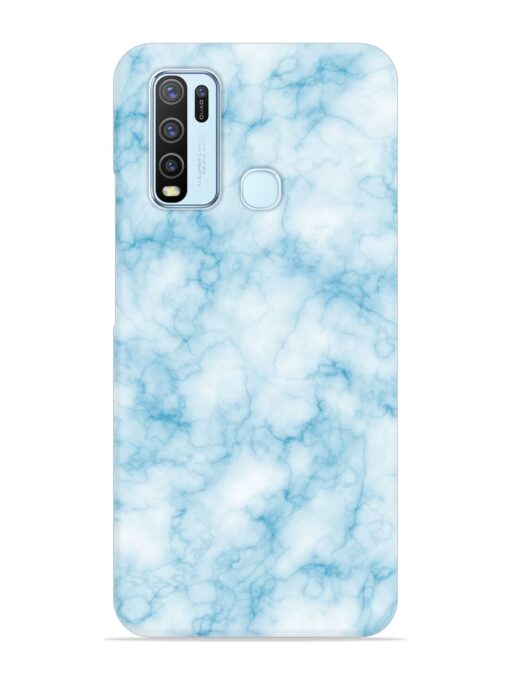 Blue White Natural Marble Snap Case for Vivo Y30 Zapvi