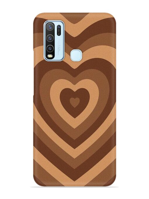 Brown Heart Snap Case for Vivo Y30 Zapvi