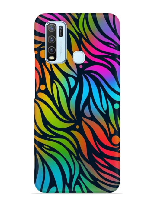 Abstract Leaf Design Snap Case for Vivo Y30 Zapvi