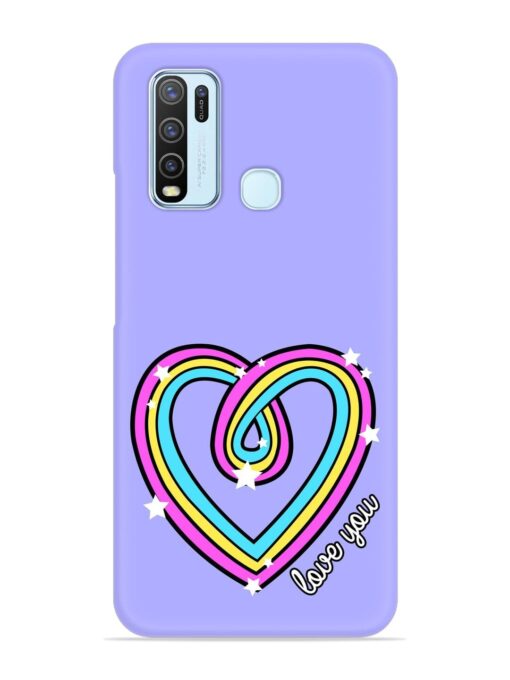 Colorful Rainbow Heart Snap Case for Vivo Y30 Zapvi