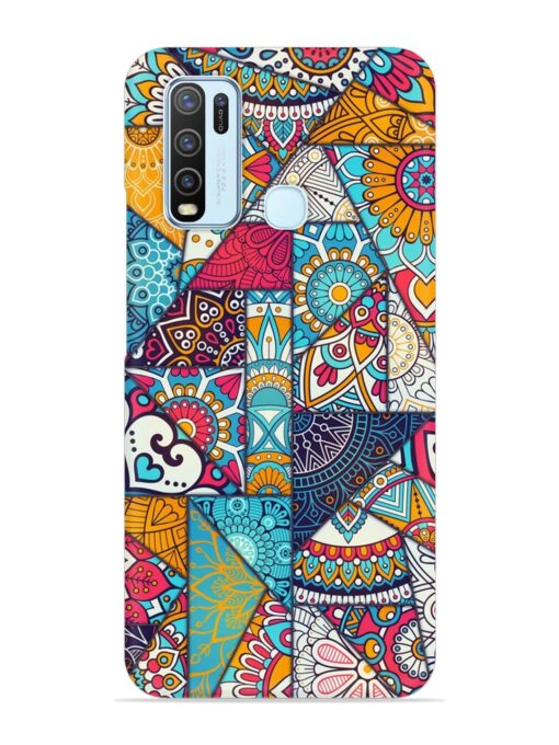 Patchwork Pattern Vintage Snap Case for Vivo Y30 Zapvi