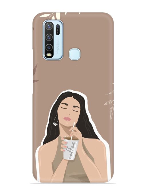 Girl With Coffee Snap Case for Vivo Y30 Zapvi