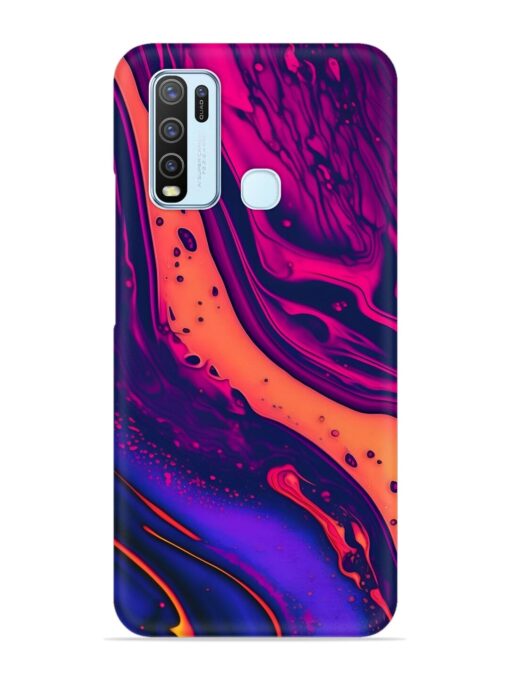 Fluid Blue Pink Art Snap Case for Vivo Y30 Zapvi