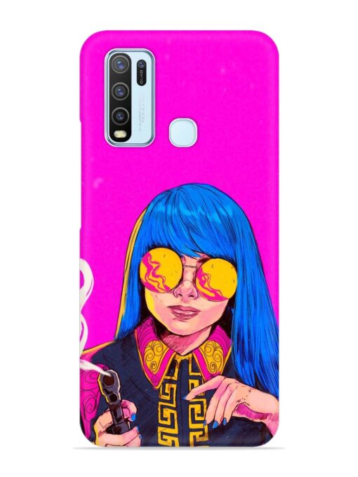 Aesthetic Anime Girl Snap Case for Vivo Y30