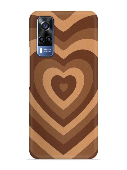 Brown Heart Snap Case for Vivo Y31