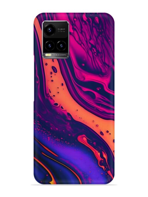 Fluid Blue Pink Art Snap Case for Vivo Y33S