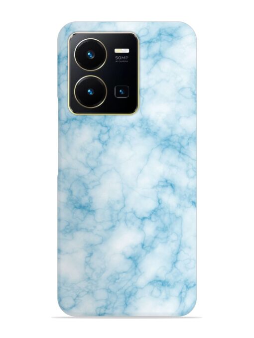 Blue White Natural Marble Snap Case for Vivo Y35 Zapvi