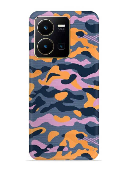 Camouflage Army Military English Orange Art Snap Case for Vivo Y35 Zapvi