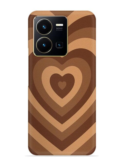 Brown Heart Snap Case for Vivo Y35 Zapvi