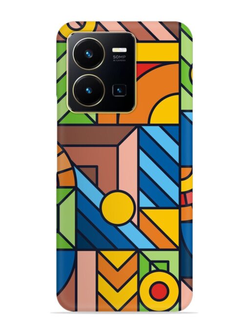 Colorful Geometric Snap Case for Vivo Y35 Zapvi