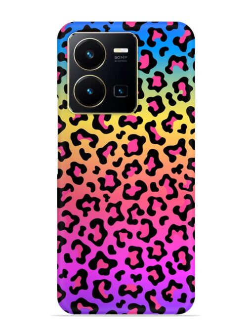 Neon Rainbow Colored Snap Case for Vivo Y35