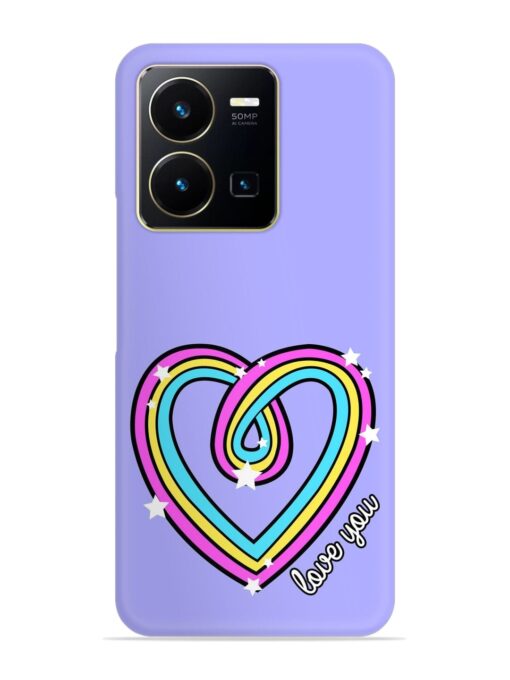 Colorful Rainbow Heart Snap Case for Vivo Y35 Zapvi