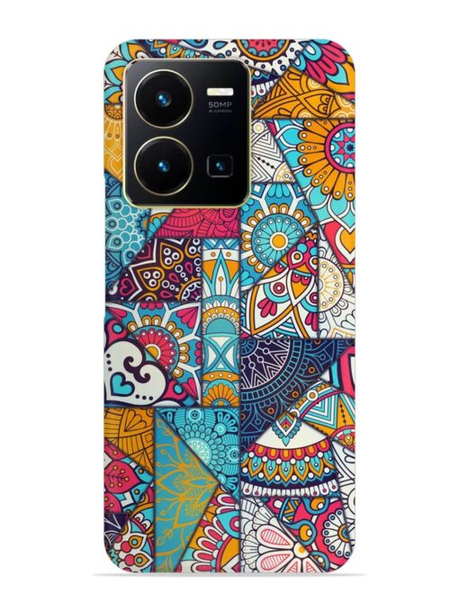 Patchwork Pattern Vintage Snap Case for Vivo Y35