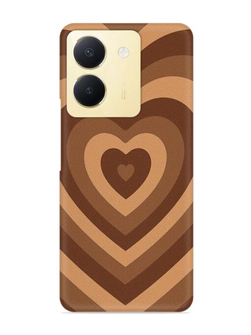 Brown Heart Snap Case for Vivo Y36