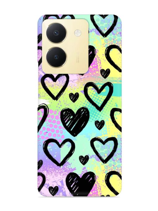 Bright Pattern Hearts Snap Case for Vivo Y36