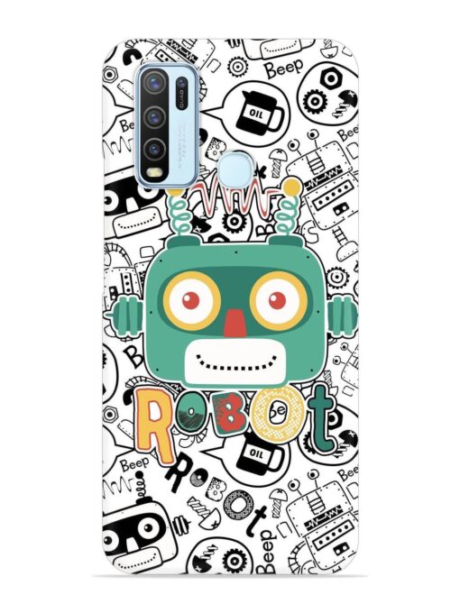 Robot Modern Seamless Pattern Snap Case for Vivo Y50 Zapvi