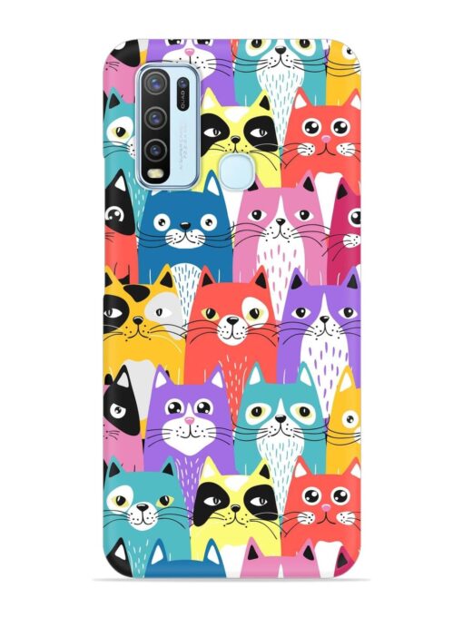 Funny Cartoon Cats Snap Case for Vivo Y50 Zapvi