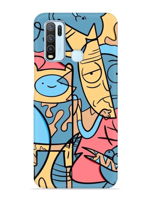 Silly Face Doodle Snap Case for Vivo Y50 Zapvi