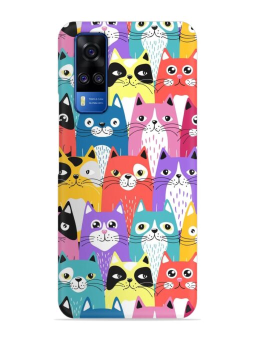 Funny Cartoon Cats Snap Case for Vivo Y51 Zapvi