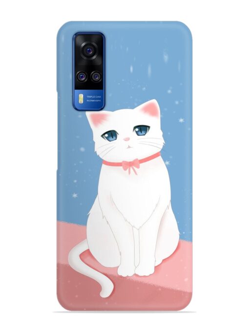 Cute White Cat Snap Case for Vivo Y51 Zapvi