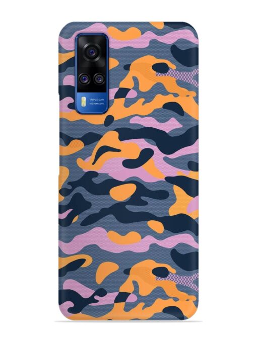 Camouflage Army Military English Orange Art Snap Case for Vivo Y51A