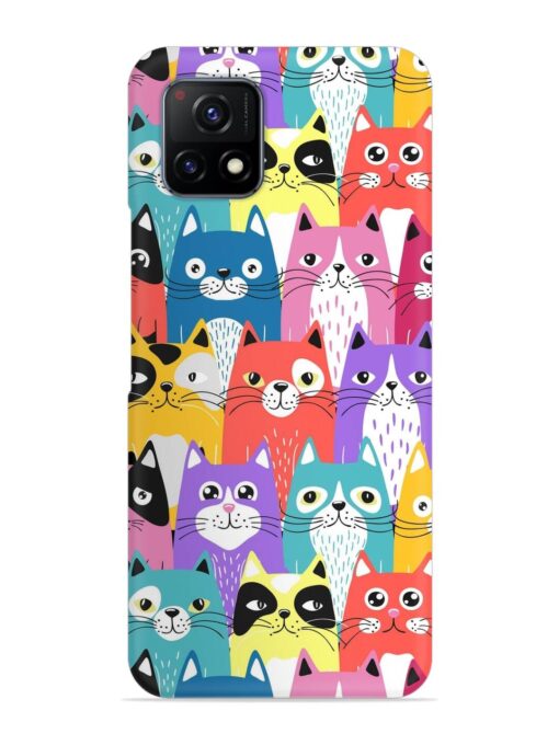 Funny Cartoon Cats Snap Case for Vivo Y52S Zapvi