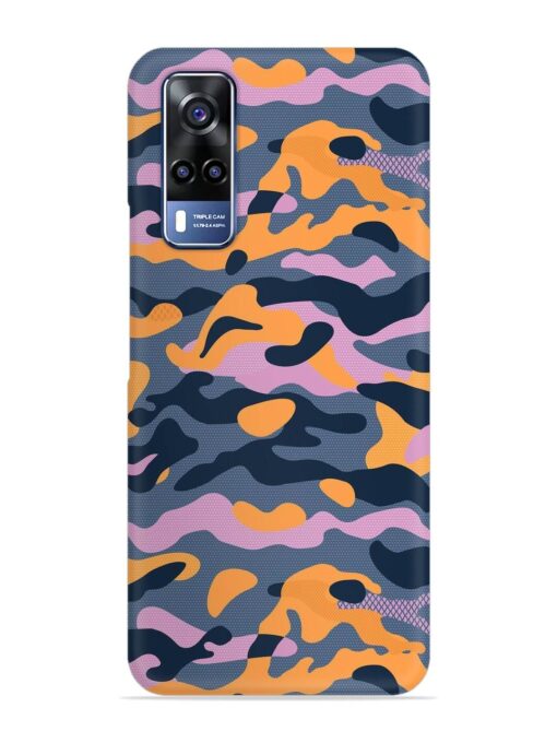 Camouflage Army Military English Orange Art Snap Case for Vivo Y53S