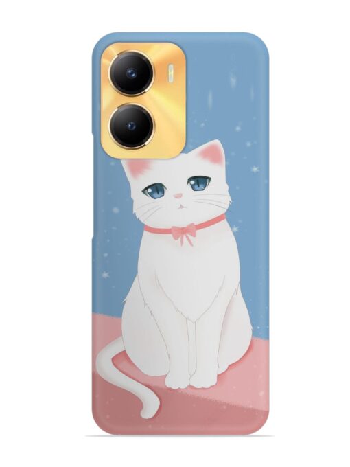 Cute White Cat Snap Case for Vivo Y56 (5G) Zapvi