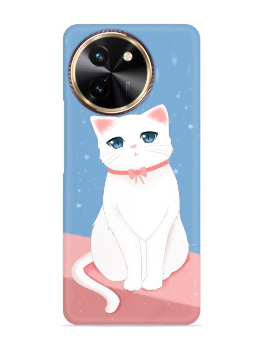 Cute White Cat Snap Case for Vivo Y58 (5G)