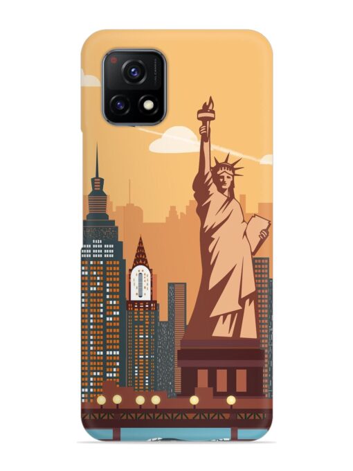 New York Statue Of Liberty Architectural Scenery Snap Case for Vivo Y72 (5G) Zapvi