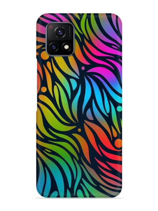 Abstract Leaf Design Snap Case for Vivo Y72 (5G) Zapvi