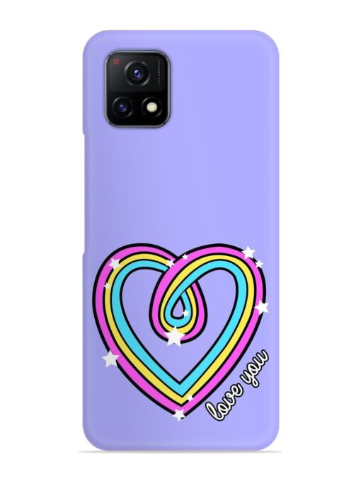 Colorful Rainbow Heart Snap Case for Vivo Y72 (5G)