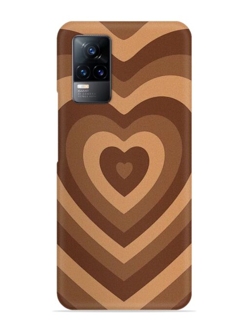 Brown Heart Snap Case for Vivo Y73 Zapvi