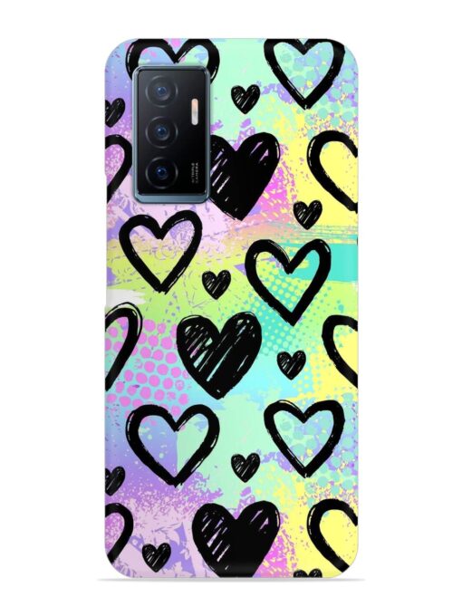 Bright Pattern Hearts Snap Case for Vivo Y75 (4G)